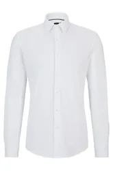 Black Hemd aus Baumwoll-Jersey mit Performance-Stretch Weiß 44