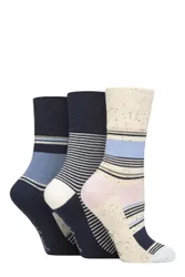 Women's 3 Pair Cotton Patterned and Striped Socks Summer Sherbet Stripe 4-8 - Multi Coloured - Size: Small