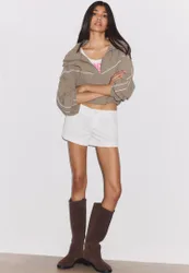 Mini-Shorts mit Umschlag Weiß 40