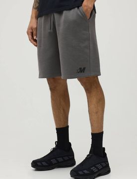 Herren Weite Passform M Stern Jersey Shorts Charcoal Größe Small
