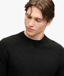Superdry Herren Pullover mit Strukturstrick Lockerer Passform Black - Größe: Xxl