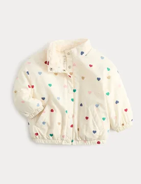 Lightweight Heart Print Padded Jacket (0-5 Yrs) Multi Female - M&S - FashionsVida