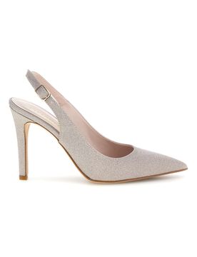 Décolleté beige con glitter e cinturino 3016 40