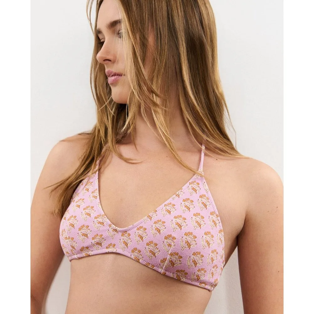 Top de bikini triangular de flores - Brownie - FashionsVida