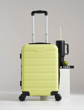 Valigia rigida da viaggio con ruote - verde-giallo