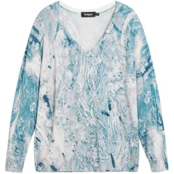 Jersey de mujer pico estampado abstracto