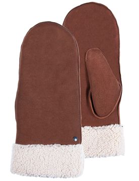 Moufles cuir imitation fourrure Cognac cognac 7