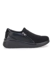Scarpe nere con brillantini e cerniera laterale H2301017 38