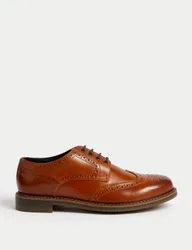 Wide Fit Leather Brogues Chestnut male