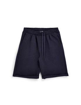Bermuda blu tessuto in morbida maglia piqué con coulisse pt-m-t-9076 L