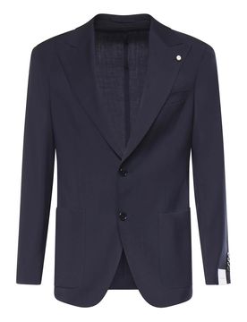 Blazer monopetto in misto lana