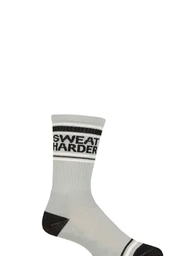 Pair Sweat Harder - Gym Crew Socks Cotton Socks Multi One Size - Grey - Size: One Size - Gumball Poodle - FashionsVida
