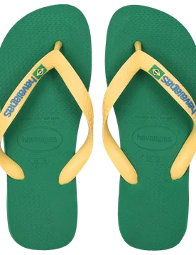 Brasil Logo Women Flip-Flops and Sandals - Green - Size 3.5/4 - Plastic/Polycarbonate - Green - Size: 3.5/4 - Havaianas - FashionsVida