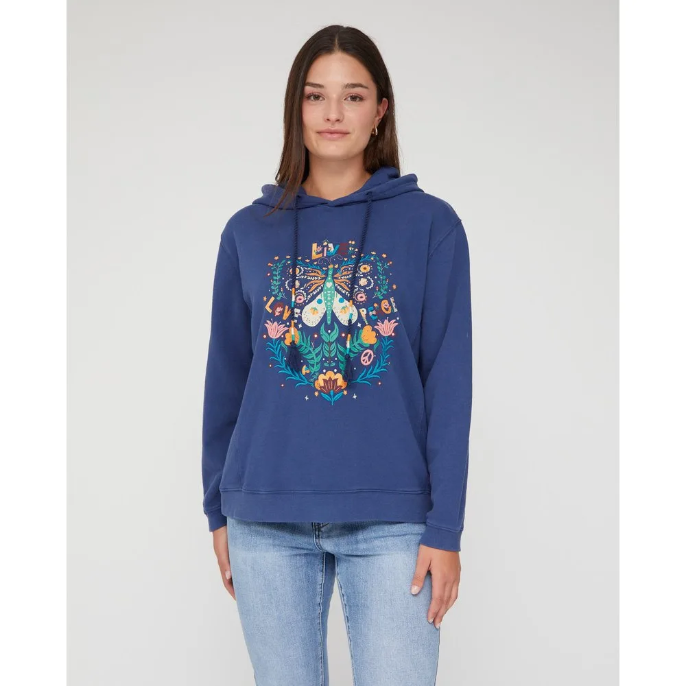 Sudadera lavada con capucha y bordado - October - FashionsVida