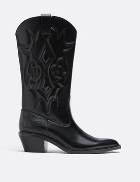 Cowboystiefel mit Absatz SCHWARZ 36