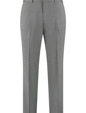The (alphabet) Alphabet Stretch Wool-Blend Tailored Trousers with Back Flap Pockets