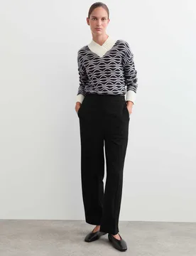 Tapered Trousers with Wool Black female - Jaeger - FashionsVida
