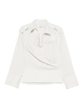 Iro Camicia in cotone a righe pizzo