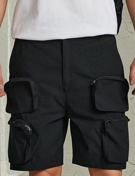 Sinsay - Pantaloncini cargo - nero