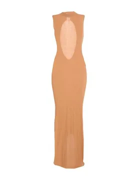 Maxi-Kleid Damen Braun M Damen - Alysi - FashionsVida