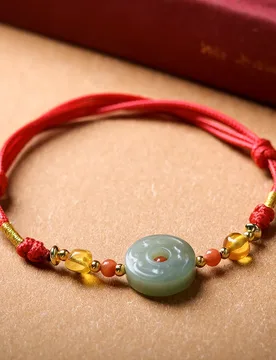 Red Rope Bracelet Wet Jade Peace Buckle Red Rope Couple Gift Bracelet to dissolve the Tai Sui Zodiac Guardian Year of the Horse - Aliexpress - FashionsVida