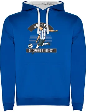 Sweat à Capuche Soccer Discipline Two-colour Royal Blue / White M Homme - Kruskis - FashionsVida