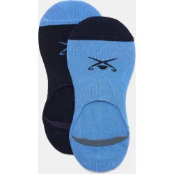 Pack de dos pares de calcetines de hombre invisibles con logo y puntera en contraste