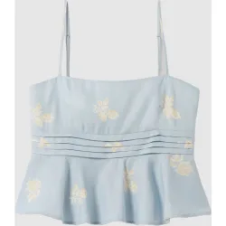 Top de mujer floral con escote bustier