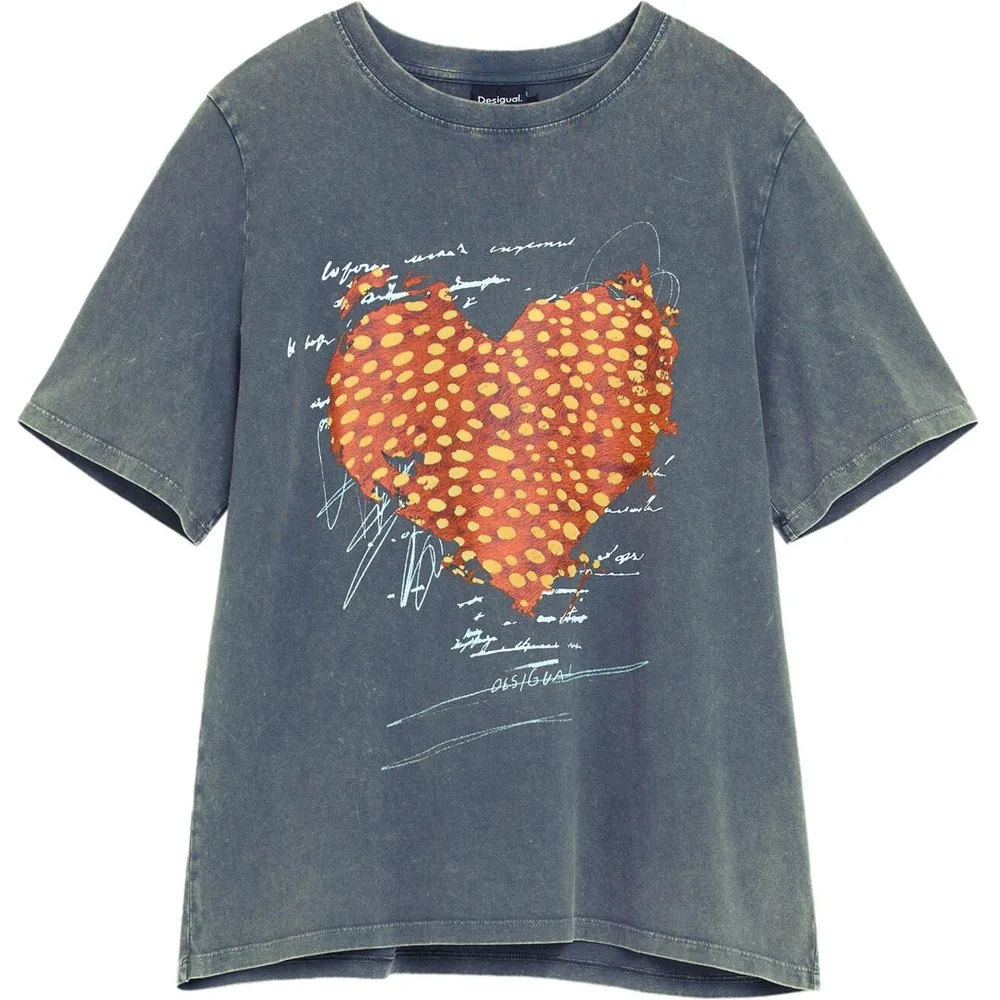 Camiseta de mujer estampada algodón orgánico - Desigual - FashionsVida