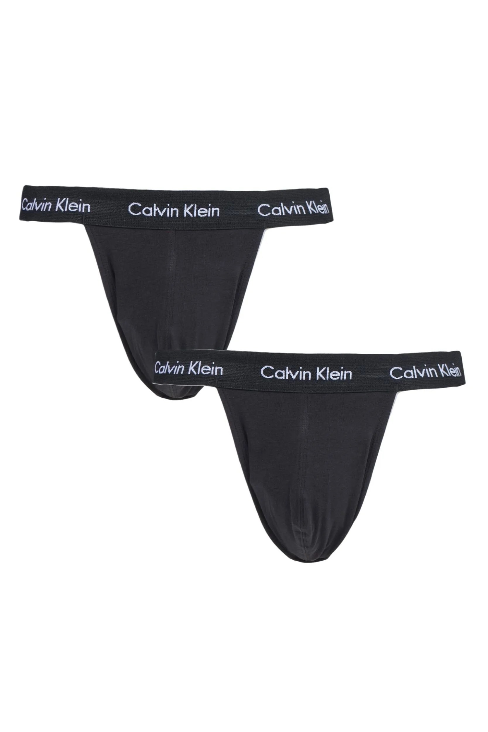 Pack Black Cotton Stretch Jock Strap Briefs Men's Medium - - Black - Size: Medium - Calvin Klein - FashionsVida