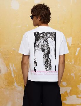 T-Shirt Manches Courtes Imprimé Klimt S Blanc