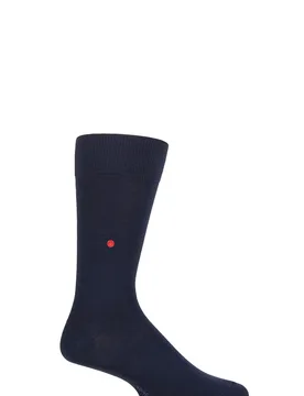 Mens 1 Pair Lord Plain Cotton Socks Navy 46-50 - Blue - Size: 11-14 Mens - Burlington - FashionsVida
