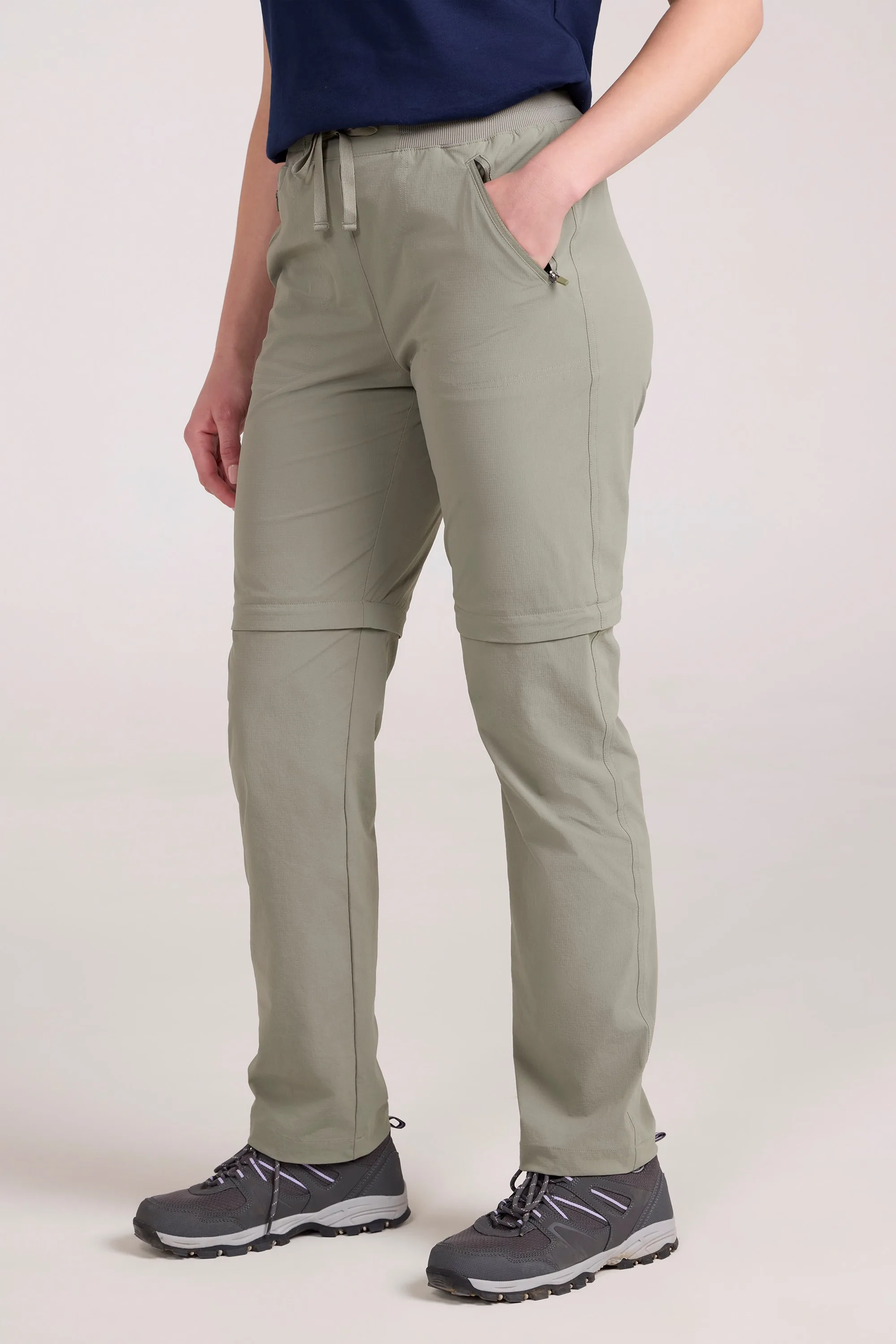 Explorer Womens Zip-Off Trousers - Green - Green - Size: 12 - Mountain Warehouse - FashionsVida