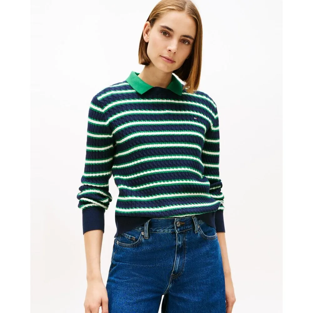 Jersey de mujer de punto de ochos con rayas - Tommy Hilfiger - FashionsVida