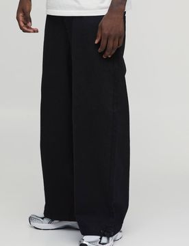 Herren Basic Parachute-Schnitt Jeans Hosen True Black Größe 40R