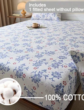 Pieza Sábana Ajustada Floral (Sábana Ajustada*1, Fundas de Almohada No Incluidas), Suave & Cómoda, Lavable a Máquina, Protector de Colchón Transp - Shein - FashionsVida