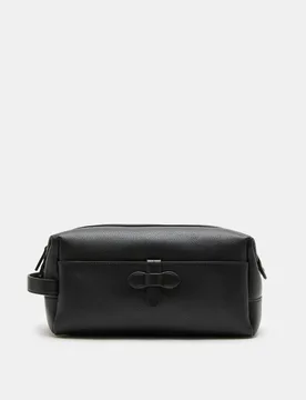 Mock Leather Pebble Grain Washbag Black male - M&S - FashionsVida