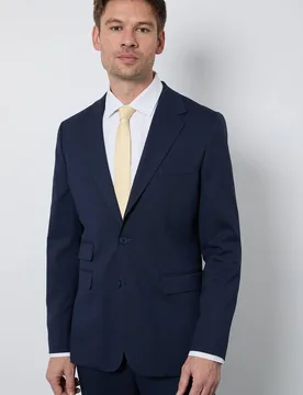 Men's Navy Textured Slim Fit Suit Jacket Size: 36R - Navy - Size: 36R - Burton - FashionsVida