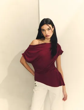 Camiseta de mujer con manga corta con funcidos - Hannibal Laguna Collection - FashionsVida