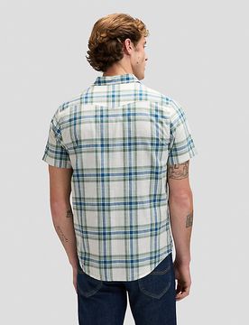 Regular Short Sve Western Shirt Desert Sage Plaid Größe S male