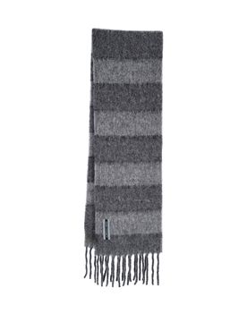 Unisex Fuzzy Alpaca Scarf with Static Stripe Detail