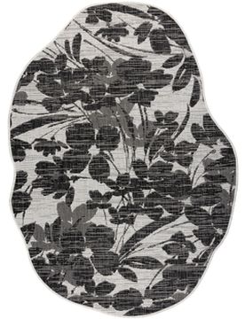 Teppiche Organic 2735 Sisalteppich Blumen Ecru / Schwarz 133x190 Cm 133x190 Cm