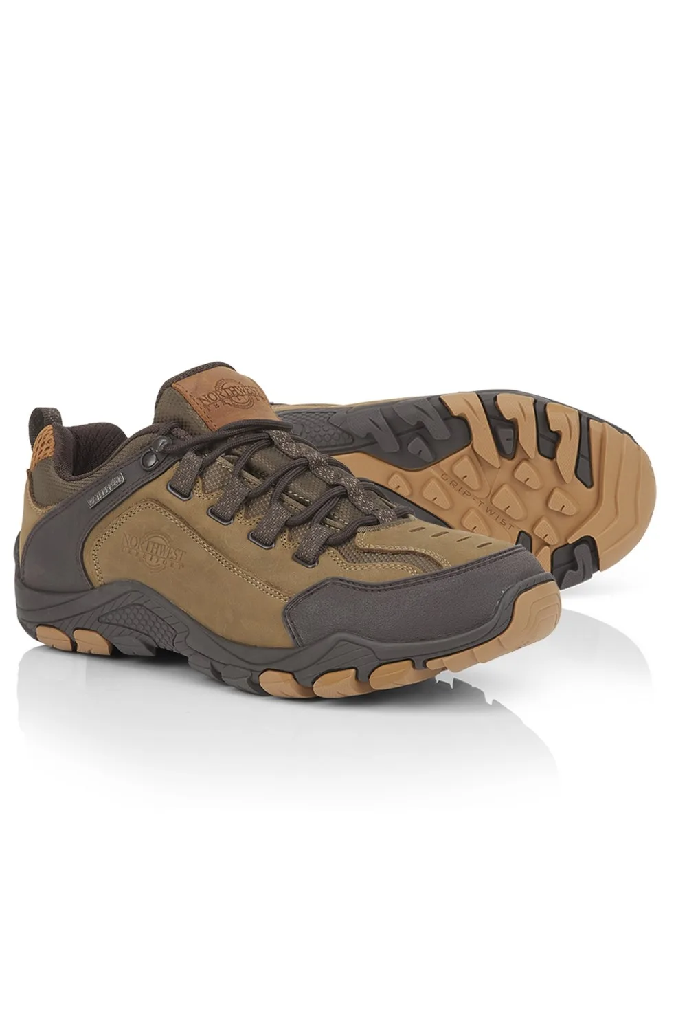 Corbett Mens Leather Waterproof Walking Shoes - - Size: 10 - Northwest territory - FashionsVida