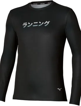 Maglietta A Maniche Lunghe Core Graphic Black XL - Mizuno - FashionsVida