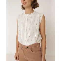 Indi & Cold - Camisa de mujer cuello redondo sin mangas