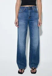 Jeans D92 im Straight-Wide-Fit MITTELBLAUER DENIM-WASHED-LOOK 40