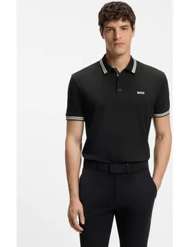 Polo piqué de hombre regular burdeos de manga corta tallas grandes - Boss - FashionsVida