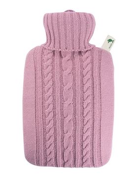 Wärmflasche Klassik Strickbezug pastell-rosa HUGO FROSCH