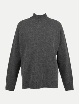 Strickpullover aus Woll-Seide-Mix Grau 38