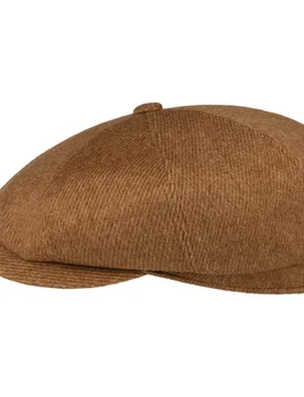 Hatteras Soft Herringbone Flat Cap by - brown-beige - Herren - Size: 56 cm - Stetson - FashionsVida